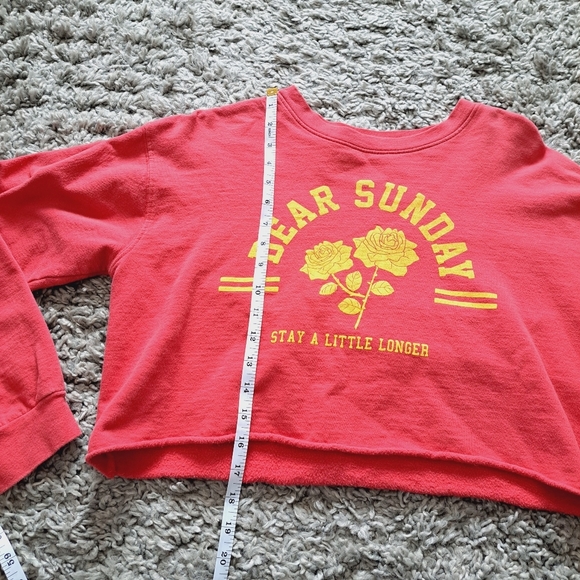 Freeze | Red & yellow preppy cropped womens sweater "dear Sunday" - Picture 7 of 9